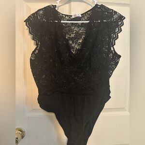Elegant Black Lace Bodysuit